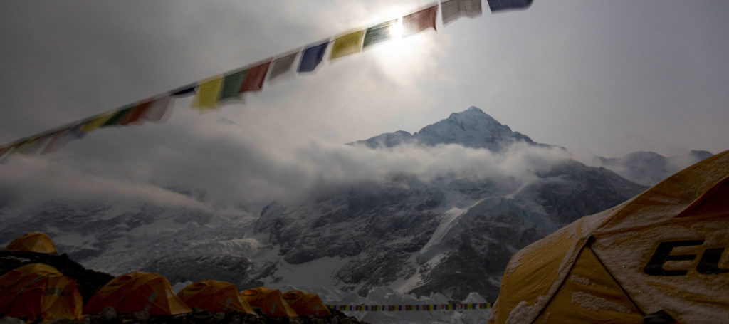 Basecamp and prayer flags