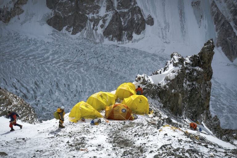 Camp 1 on K2 in winter