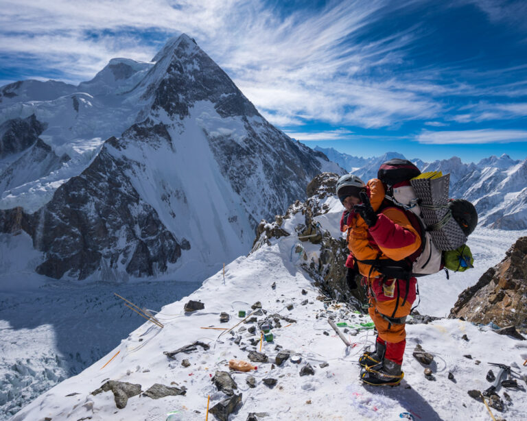 Fazal Ali at Camp 1 on K2, wide shot