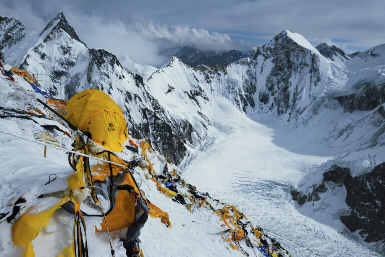National Geographic image of K2 with garbage in the foreground