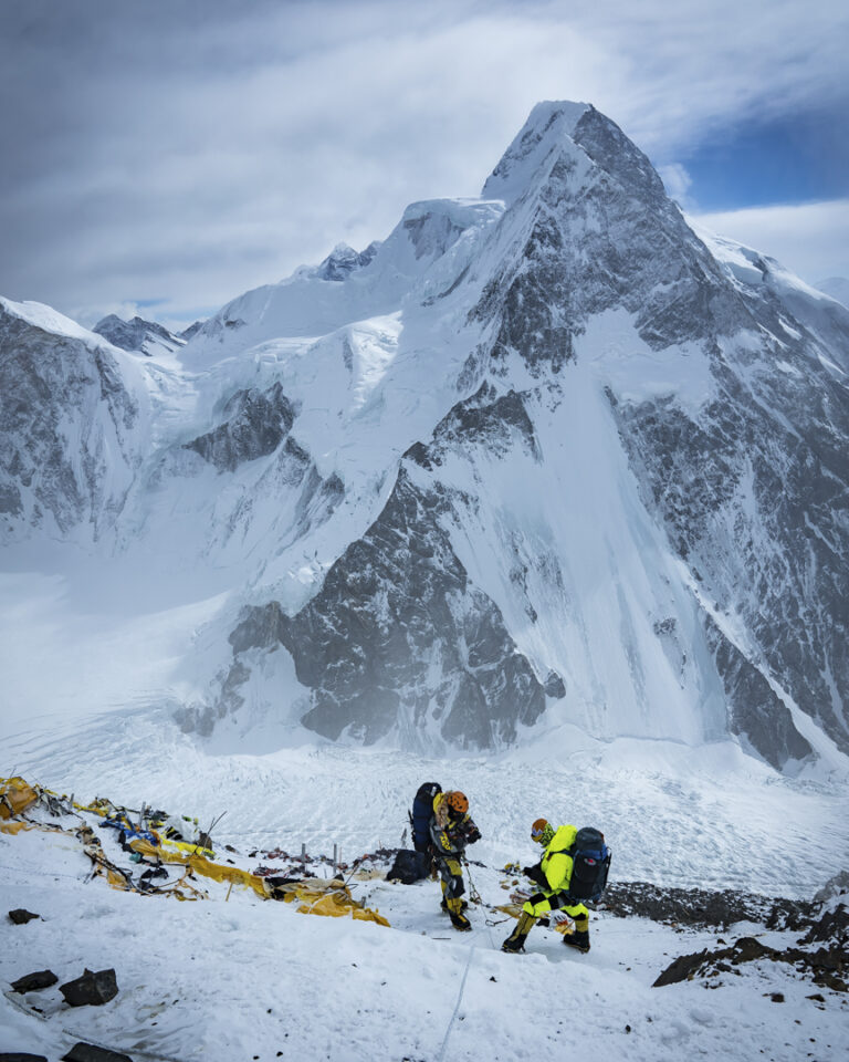 PK Sherpa and Lakpa Dendi descending K2 on February 5, 2021