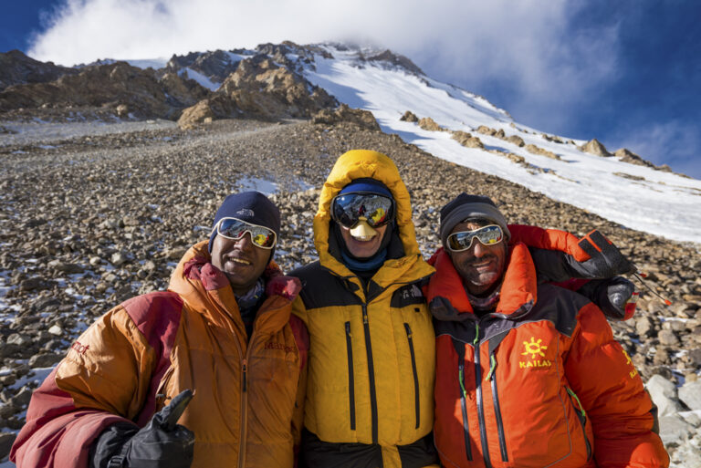 Sajid Sadpara, John Snorri and Ali Sadpara after losing equipment on the summit push, January 23–24, 2021