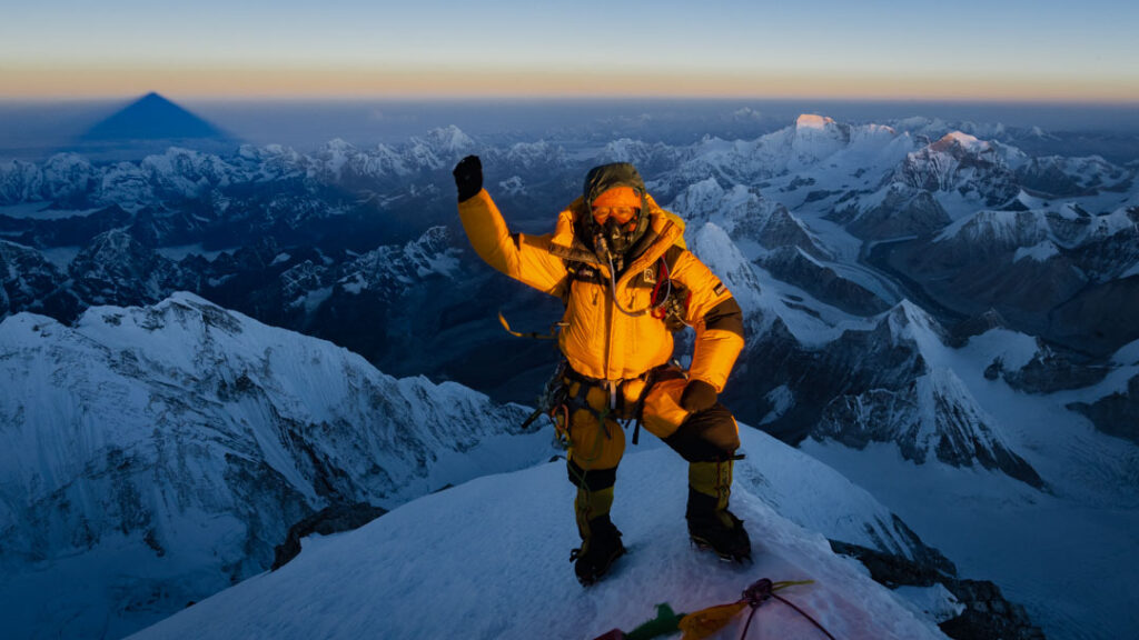 PK Sherpa on the summit of Everest